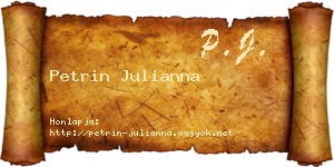 Petrin Julianna névjegykártya